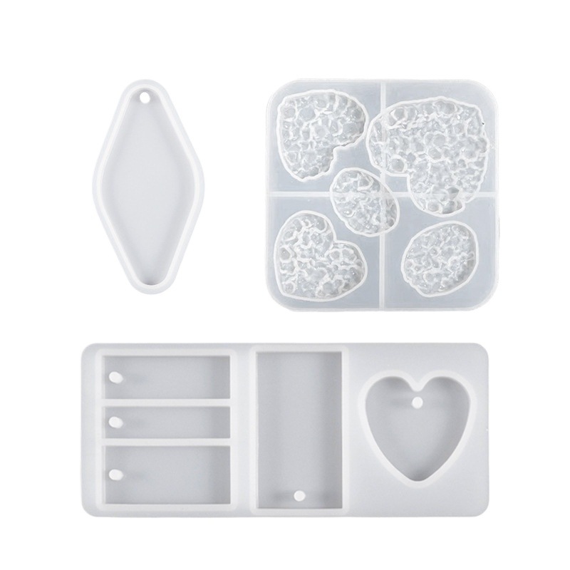 Crystal Love Rectangular Shape Pendant Keychain Mold