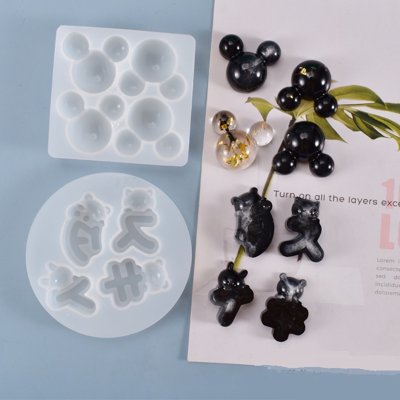 Four-grid Mickey Pendant Keychain Charm Mold