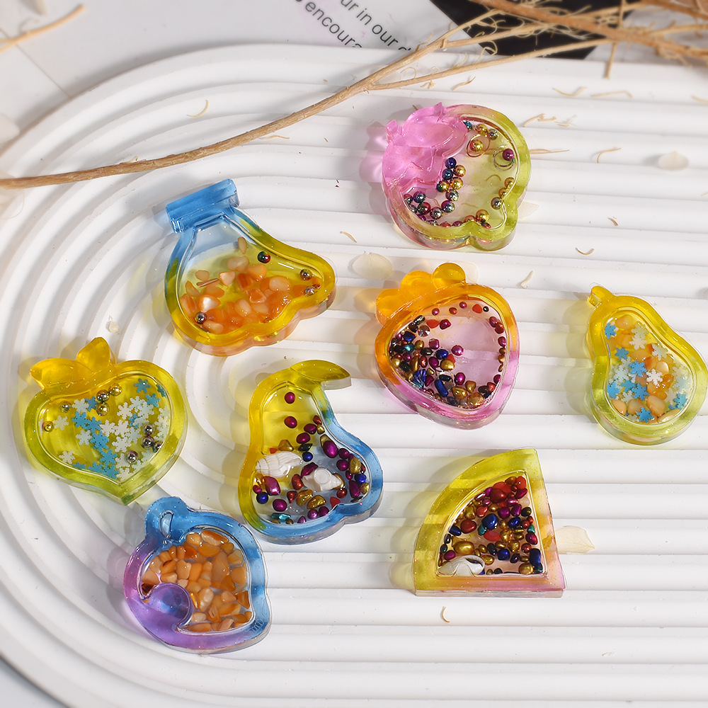 Fruit Series Quicksand Keychain Pendant Charm