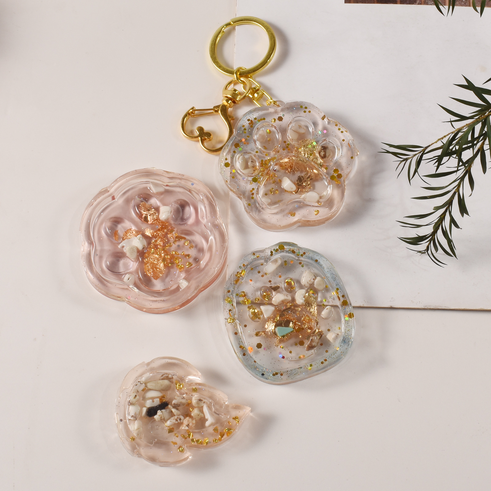 Cat Claw Quicksand Hair Clip Pendant Keychain Mold