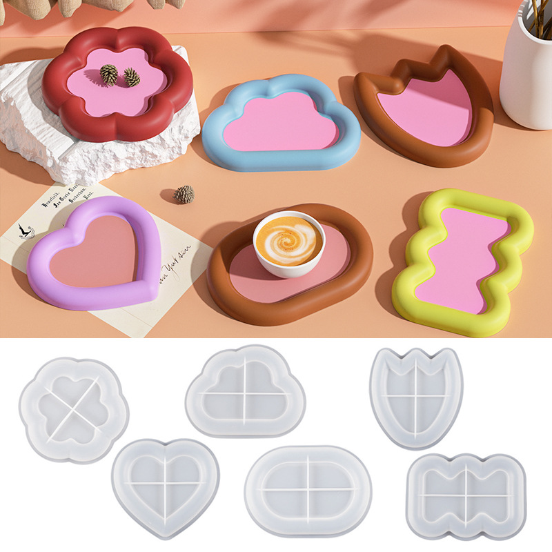 Smooth Edge Cloud Heart Coaster Set