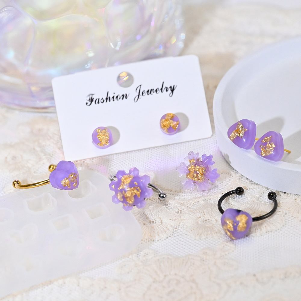 Stars Cat Round Pendant Stud Earring Mold