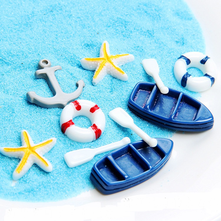 Ocean resin anchor lifebuoy starfish charms