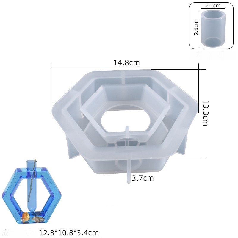 Geometric 3D Flower Vase Silicone Mold