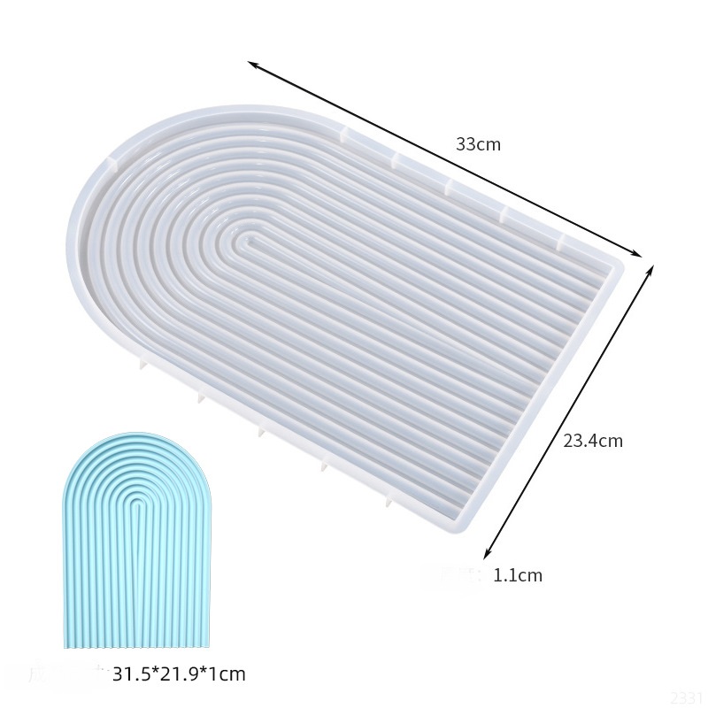 Arched, Wavy Stripe Tray Silicone Mold