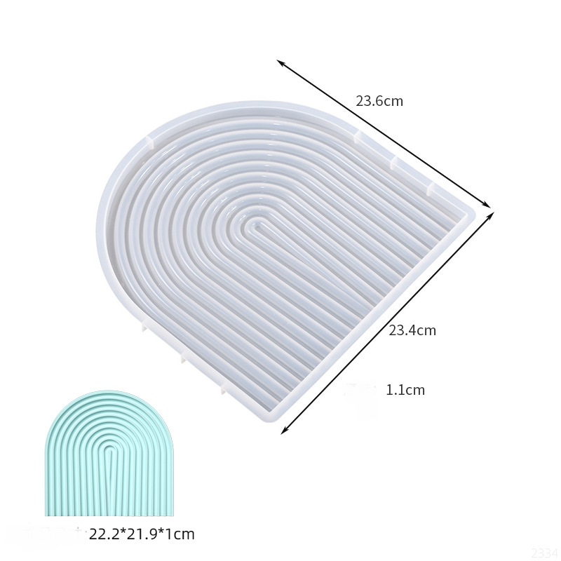 Arched, Wavy Stripe Tray Silicone Mold