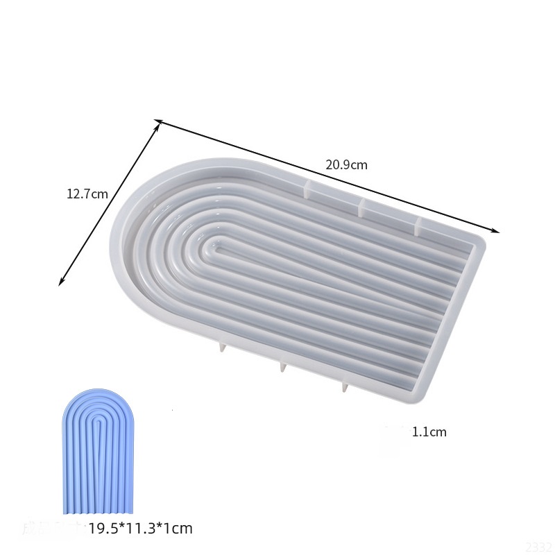 Arched, Wavy Stripe Tray Silicone Mold