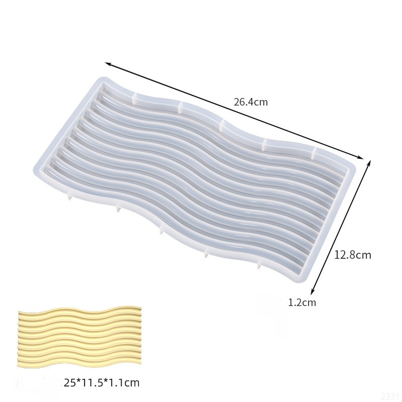 Arched, Wavy Stripe Tray Silicone Mold