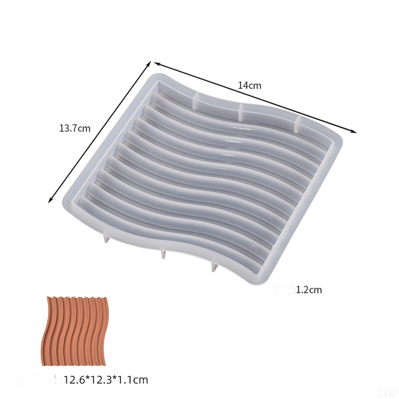 Arched, Wavy Stripe Tray Silicone Mold