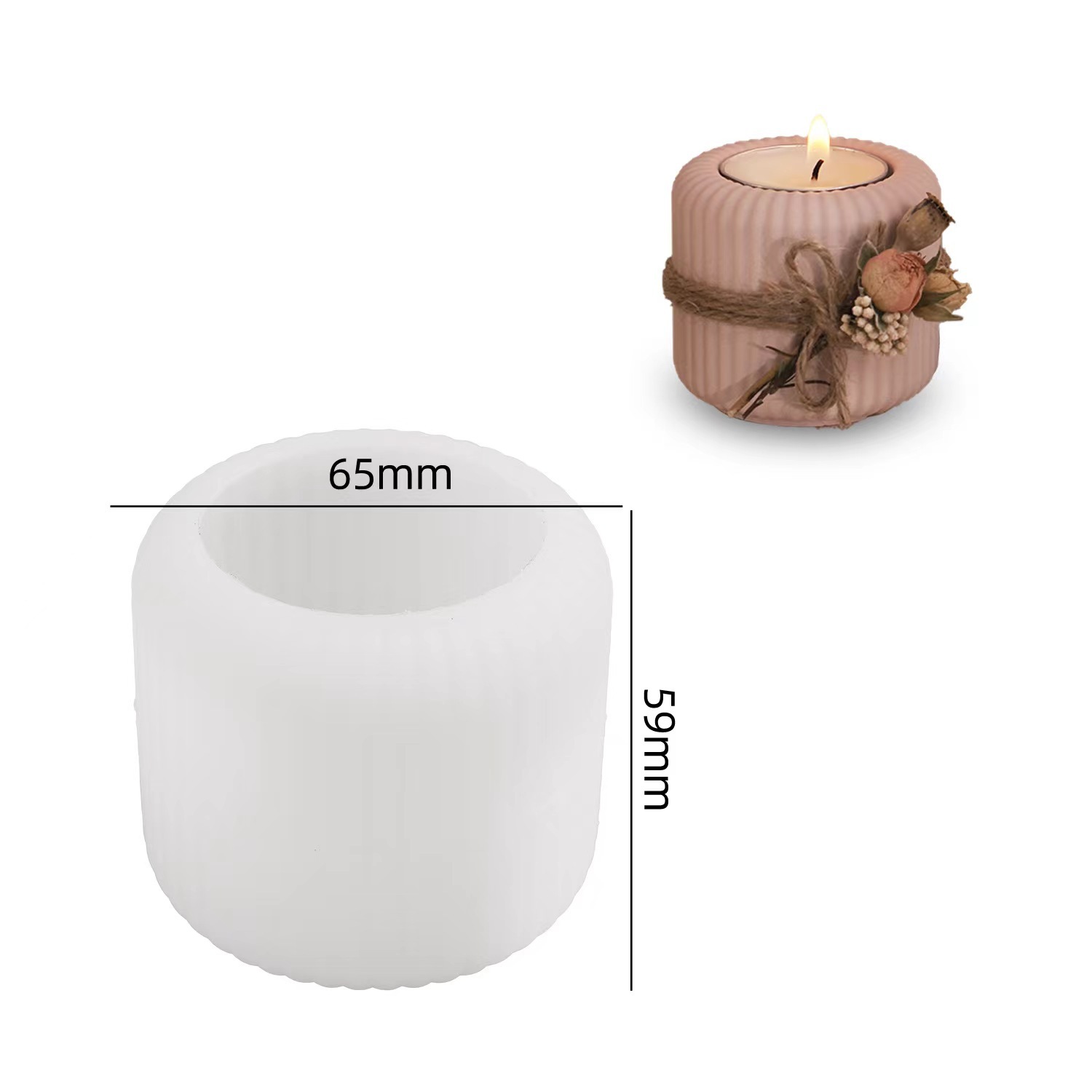 Cylinder Storage Jar with Lid Silicone Mold Set