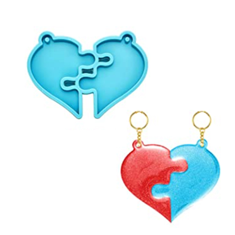 Split Heart Best Friends Keychain Mold