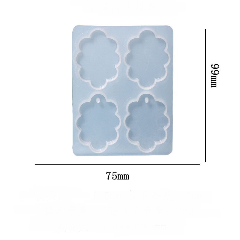 Geometric Keychain Tag Silicone Mold - 4 Cavity