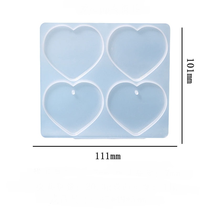 Geometric Keychain Tag Silicone Mold - 4 Cavity