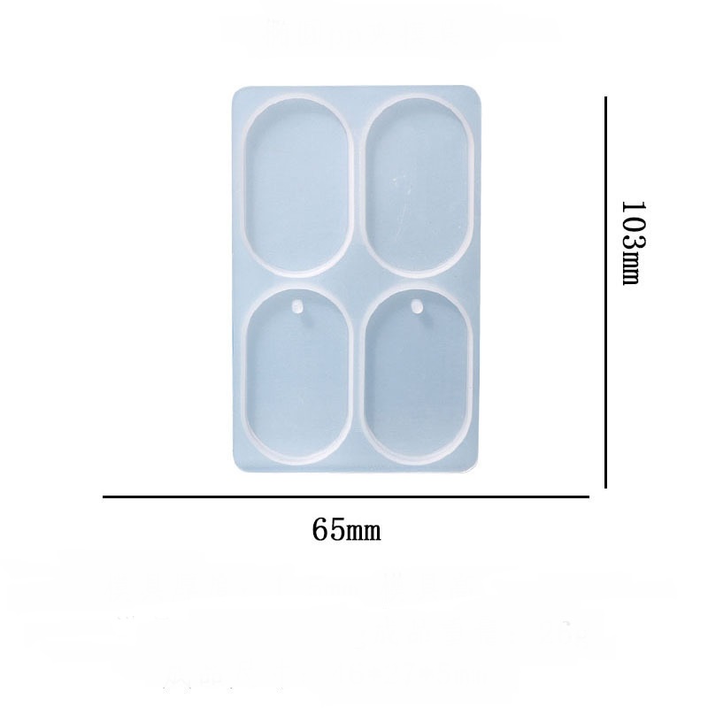 Geometric Keychain Tag Silicone Mold - 4 Cavity