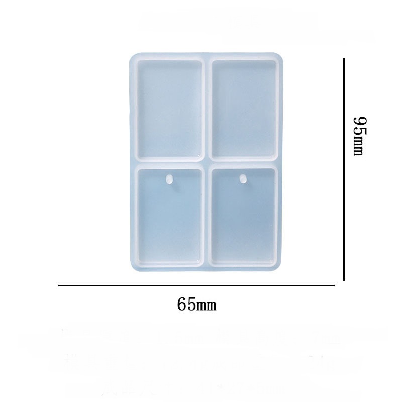 Geometric Keychain Tag Silicone Mold - 4 Cavity