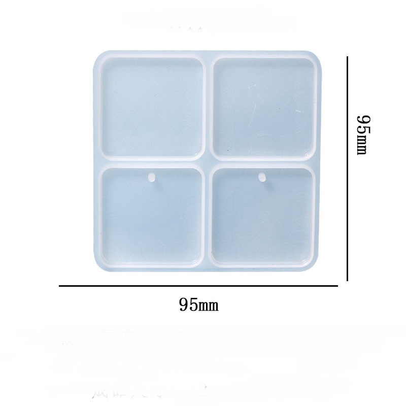 Geometric Keychain Tag Silicone Mold - 4 Cavity