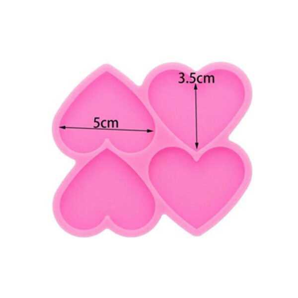 4 Cavity Assorted Shape Keychain Silicone Mold