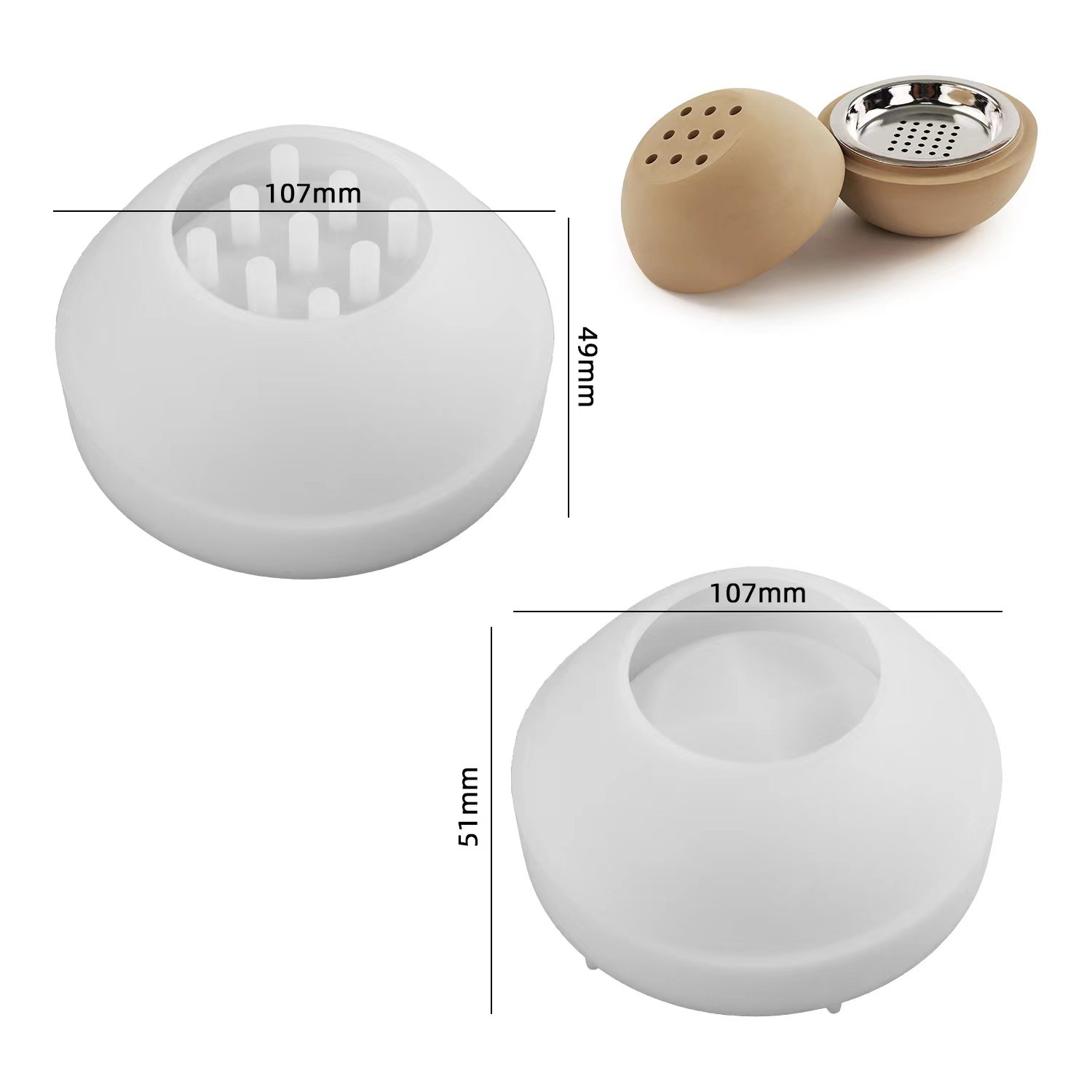 Sphere Incense Burner Silicone Mold