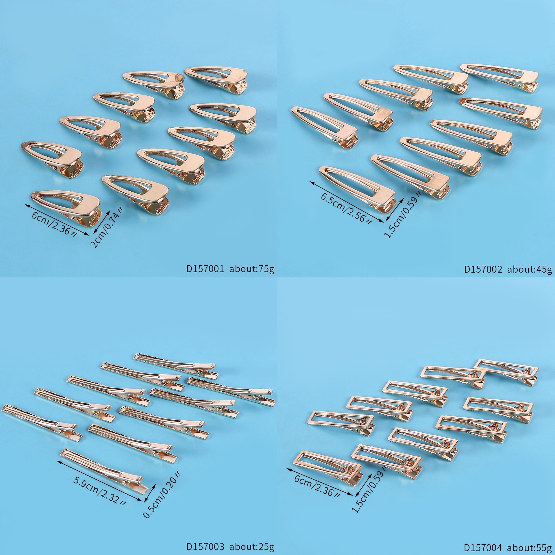 Classic Barrette Hair Clip Silicone Mold - Styles