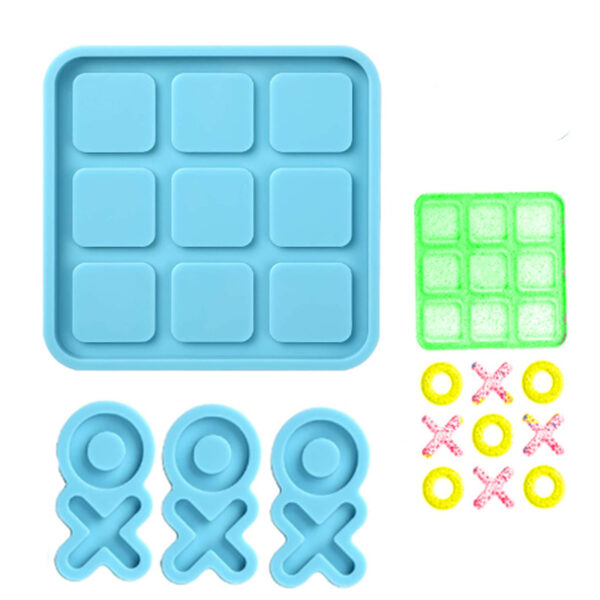 Tic Tac Toe Board, Pieces Silicone Mold