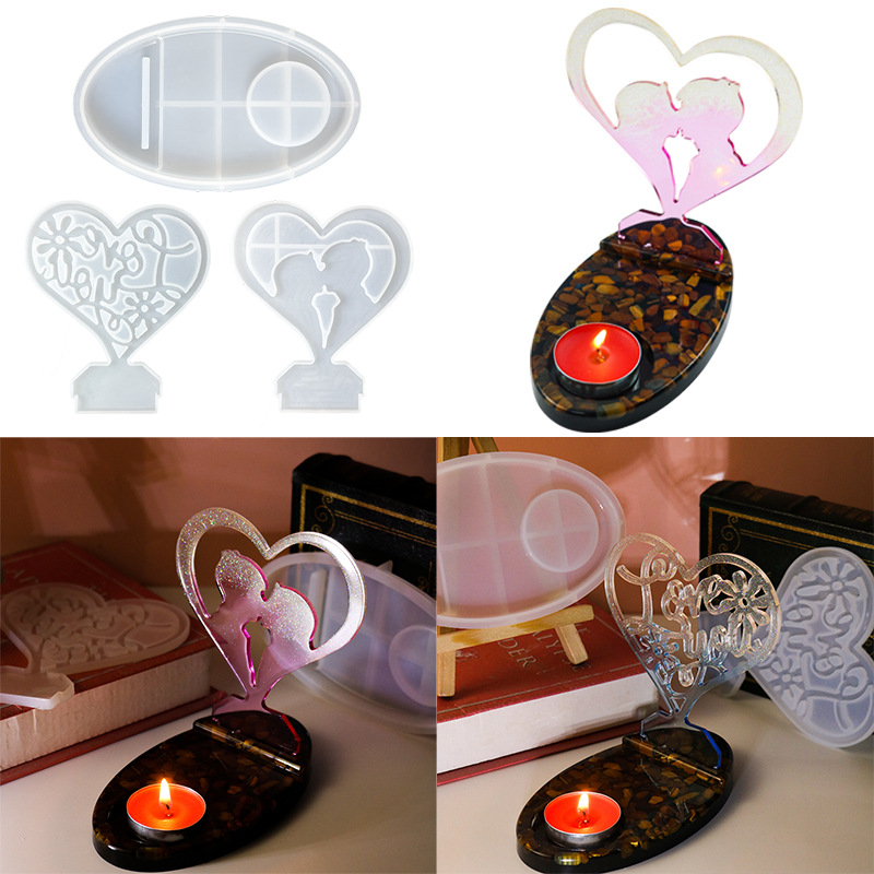 Romantic Couple Silhouette Stand Silicone Mold