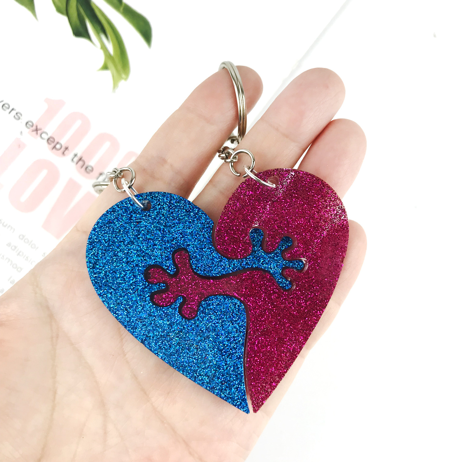 Interlocking Puzzle Heart Pendant Silicone Mold