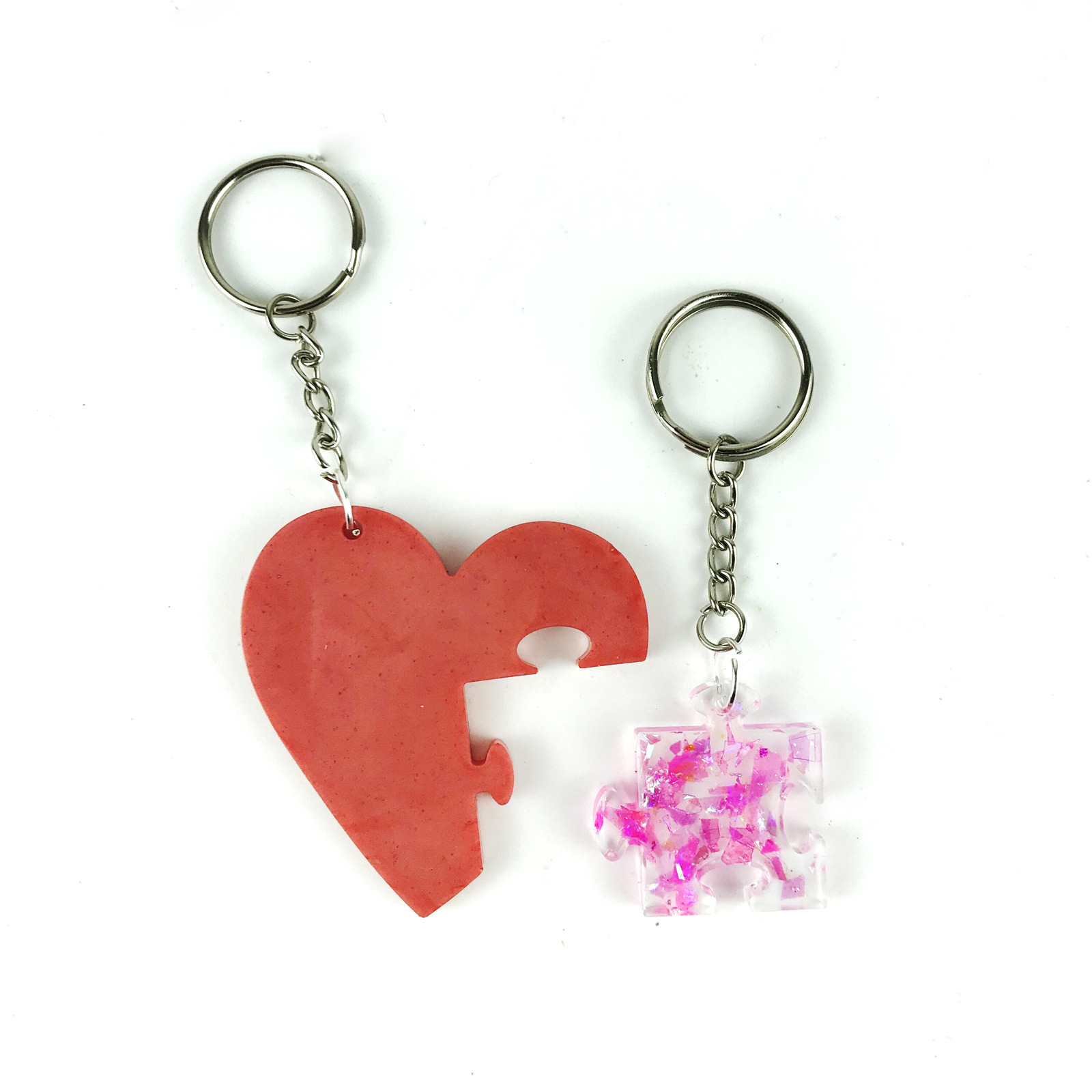 Interlocking Puzzle Heart Pendant Silicone Mold