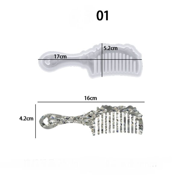 Decorative Hair Comb Silicone Mold - Ornate