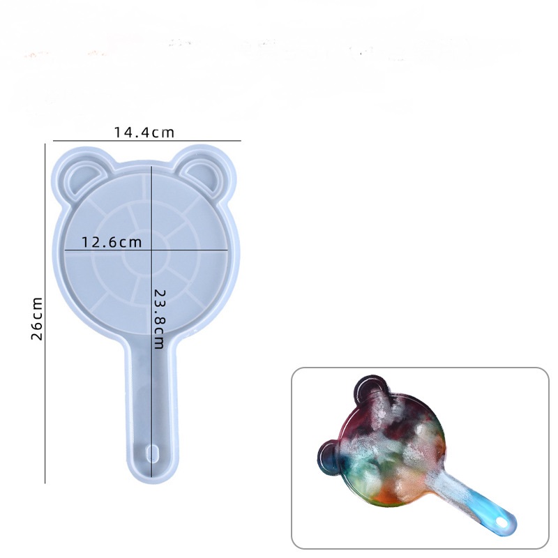 Handheld Vanity Mirror Silicone Mold - Large