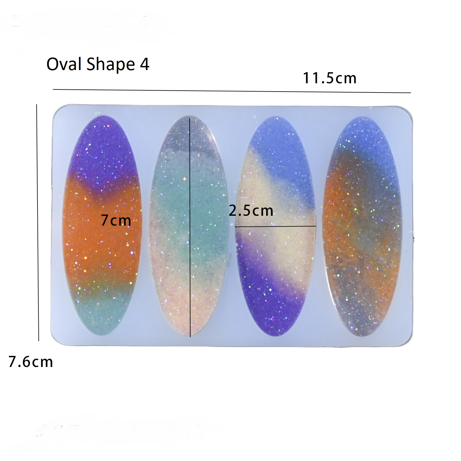 Hair Clip Barrettes Molds with Assorted Geometric Shapes