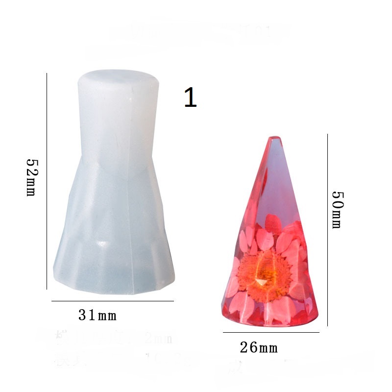 Geometric Faceted Cone Ring Holder Silicone Mold
