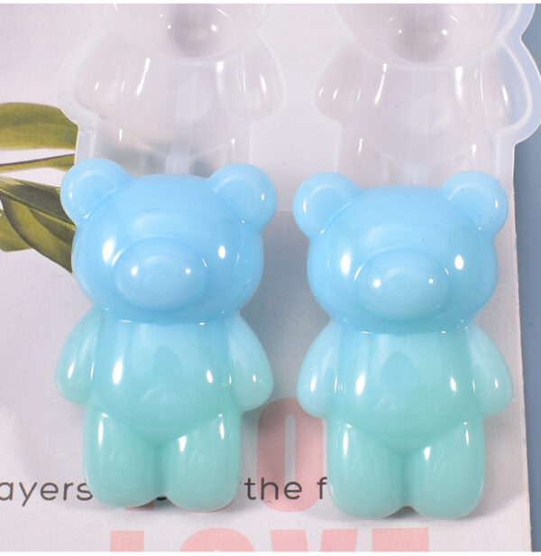 3D Geometric Bear Figurine Silicone Mold - Decor