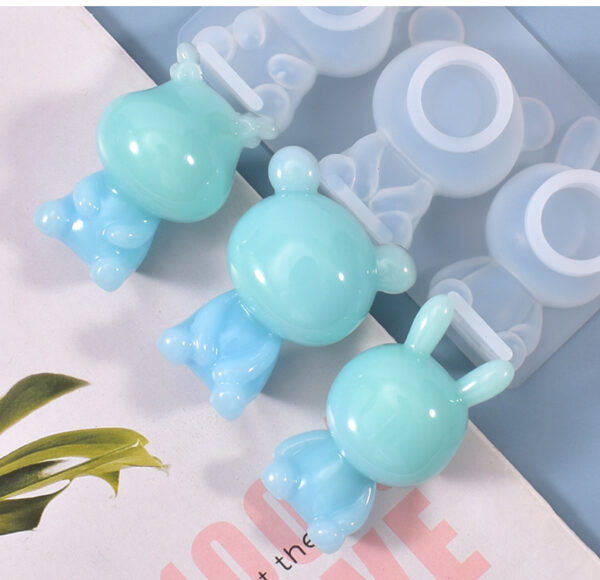 3D Geometric Bear Figurine Silicone Mold - Decor