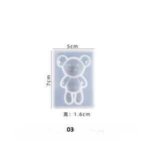 Flat Bear Keychain Silicone Mold - Shaker Style