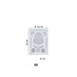 Flat Bear Keychain Silicone Mold - Shaker Style