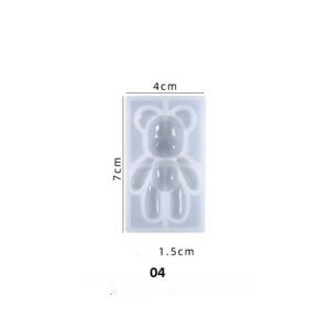 Flat Bear Keychain Silicone Mold - Shaker Style