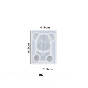 Flat Bear Keychain Silicone Mold - Shaker Style