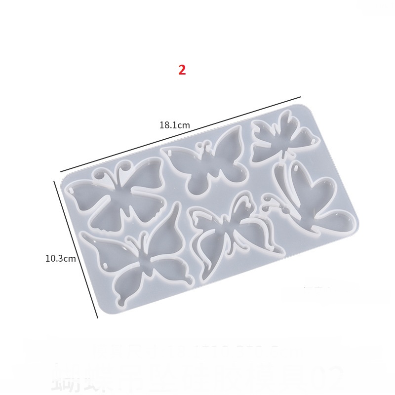 3-Design Butterfly Pendant Mold - Detailed