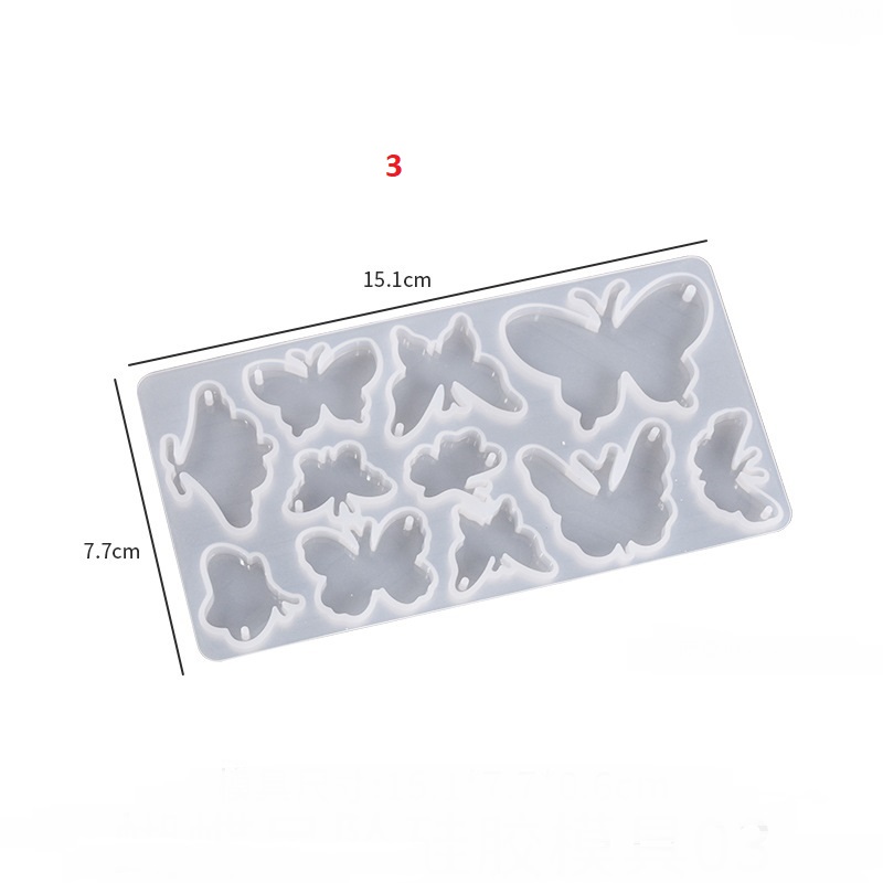 3-Design Butterfly Pendant Mold - Detailed