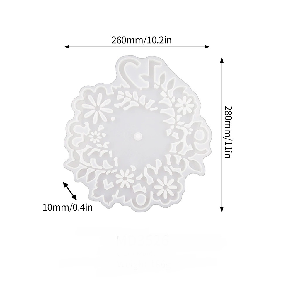 Floral Mandala Clock Silicone Mold - Wall Art