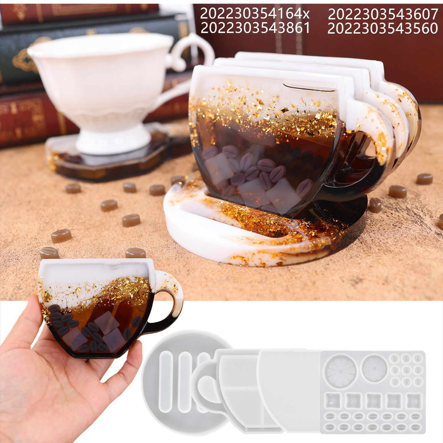 Tea Cup Coaster, Rack Set Silicone Mold