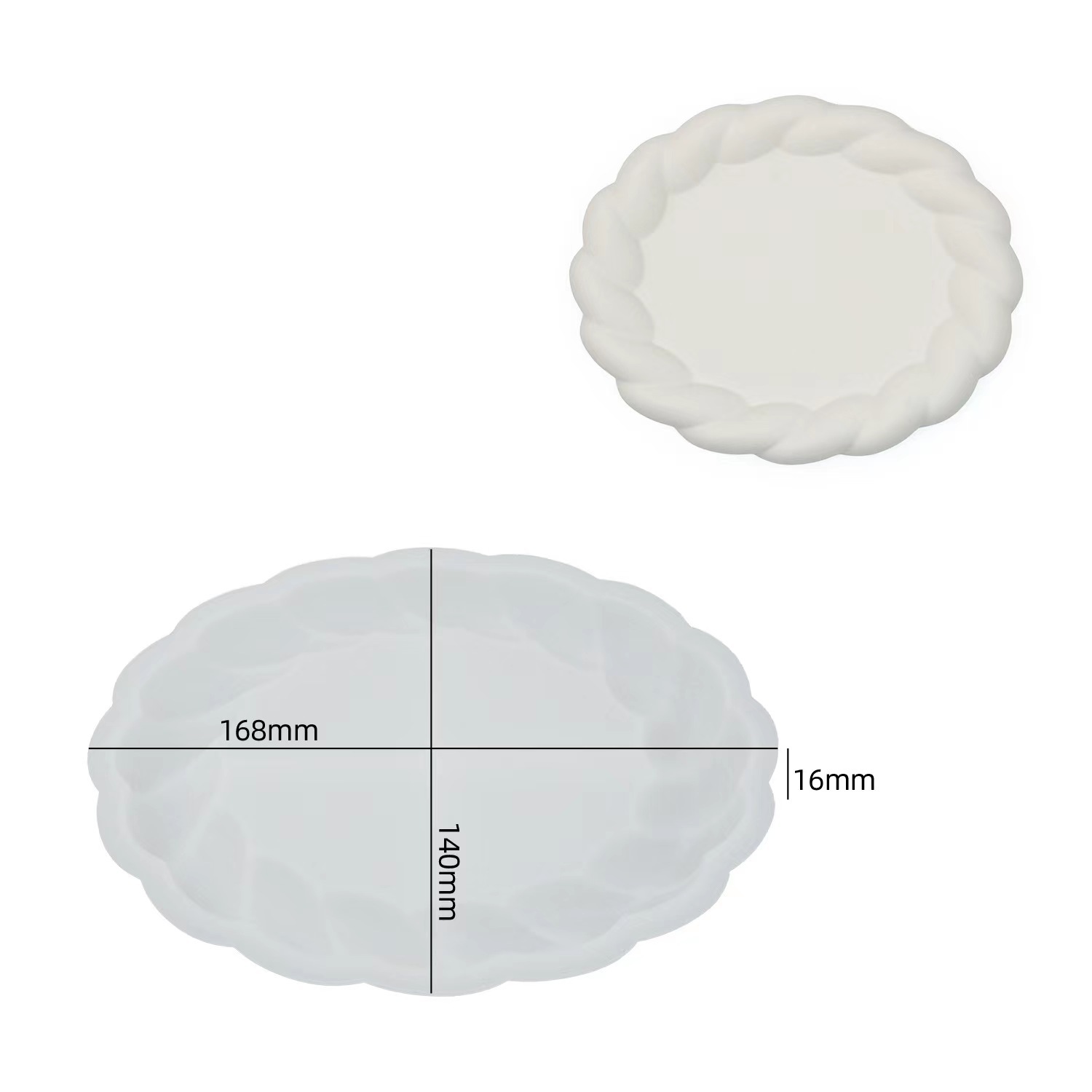 Twisted Edge Coaster Silicone Mold - Rope Border