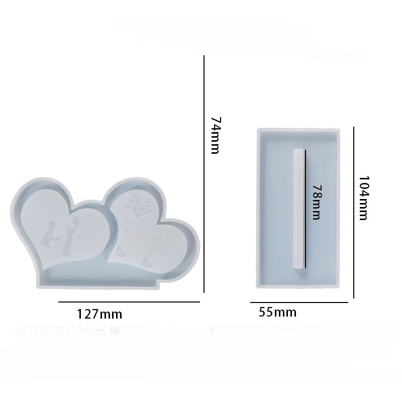 Freestanding Love Word Frame Silicone Mold