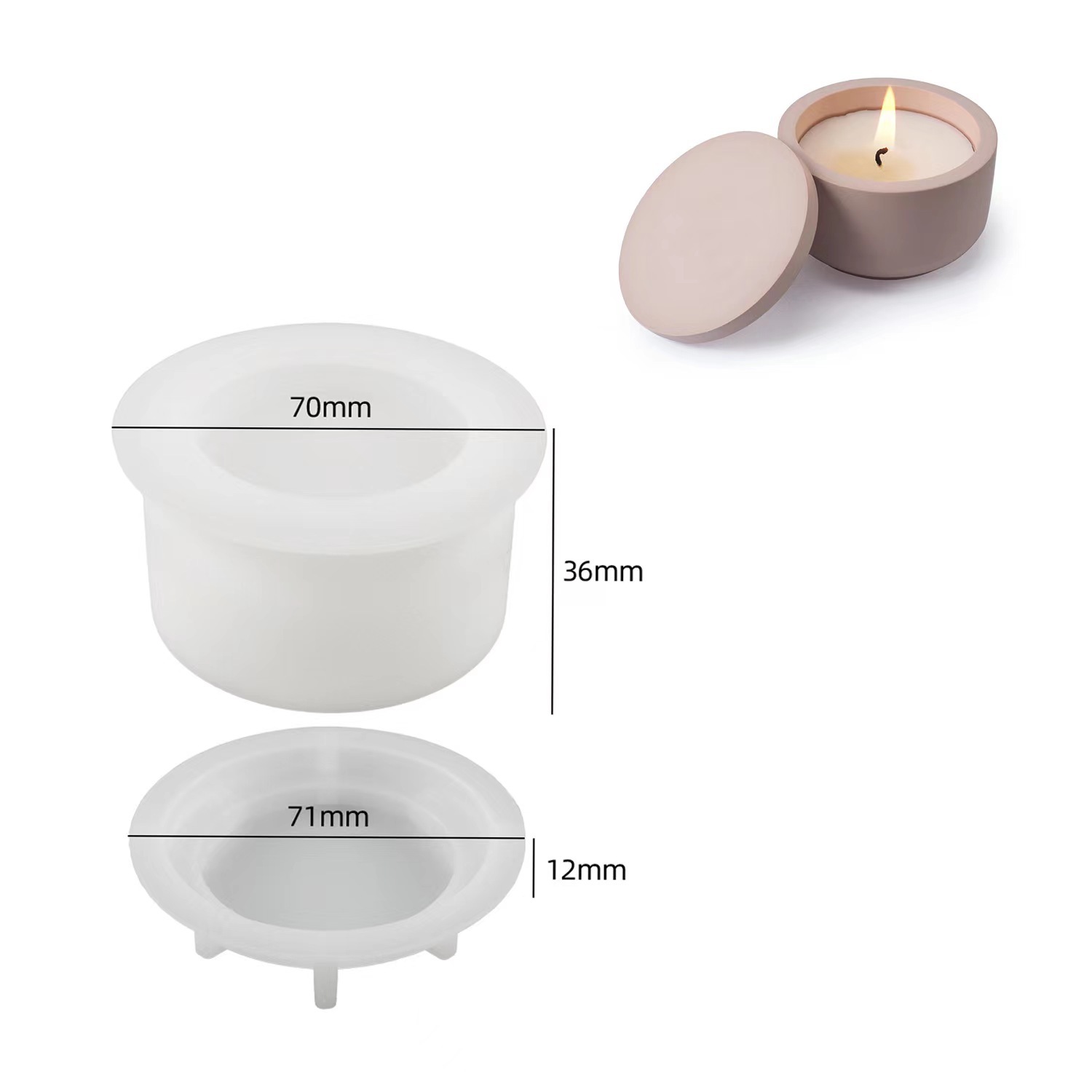 Geometric Lid Storage Box Silicone Mold - Series 002