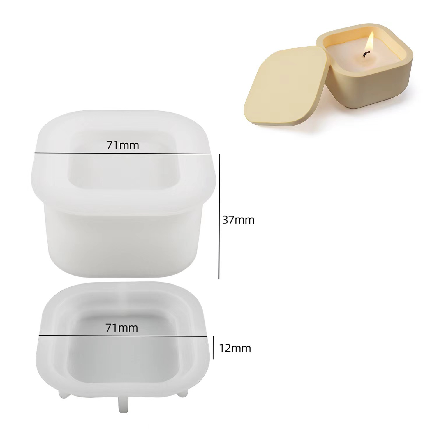 Geometric Lid Storage Box Silicone Mold - Series 002