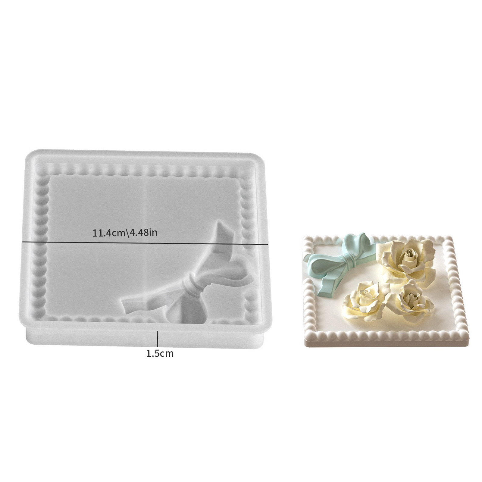 Ribbon Bowknot Edge Tray Silicone Mold