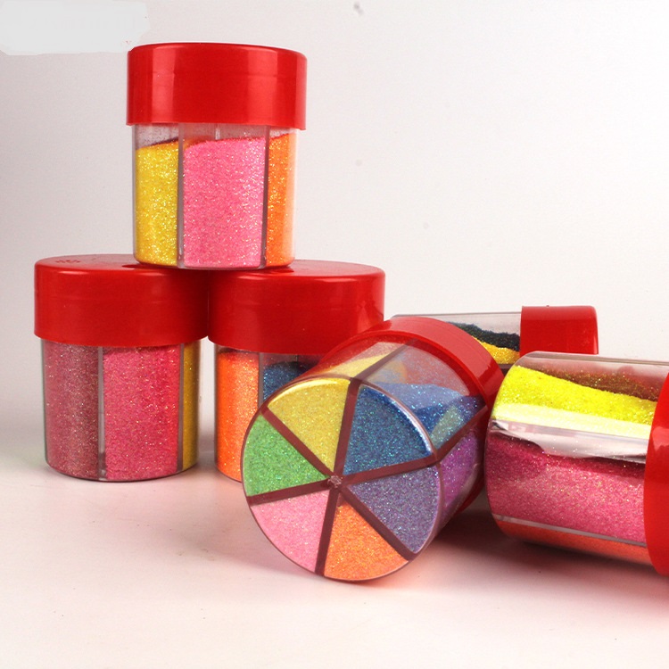 6 Color Grid Glitter Bottle