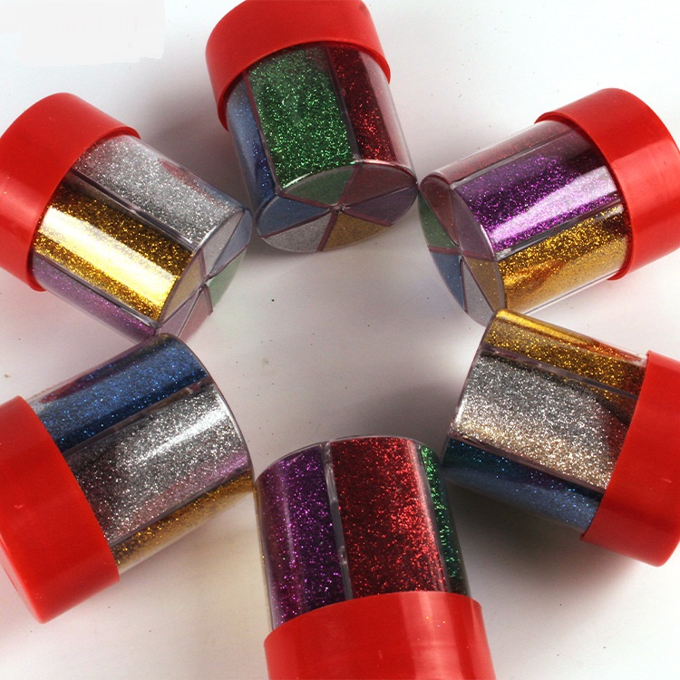 6 Color Grid Glitter Bottle