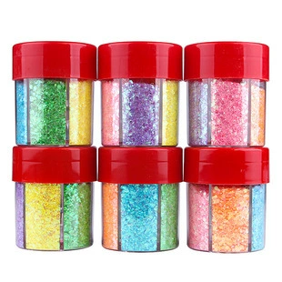 6 Color Grid Glitter Bottle
