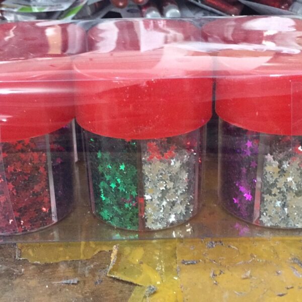 6 Color Grid Glitter Bottle